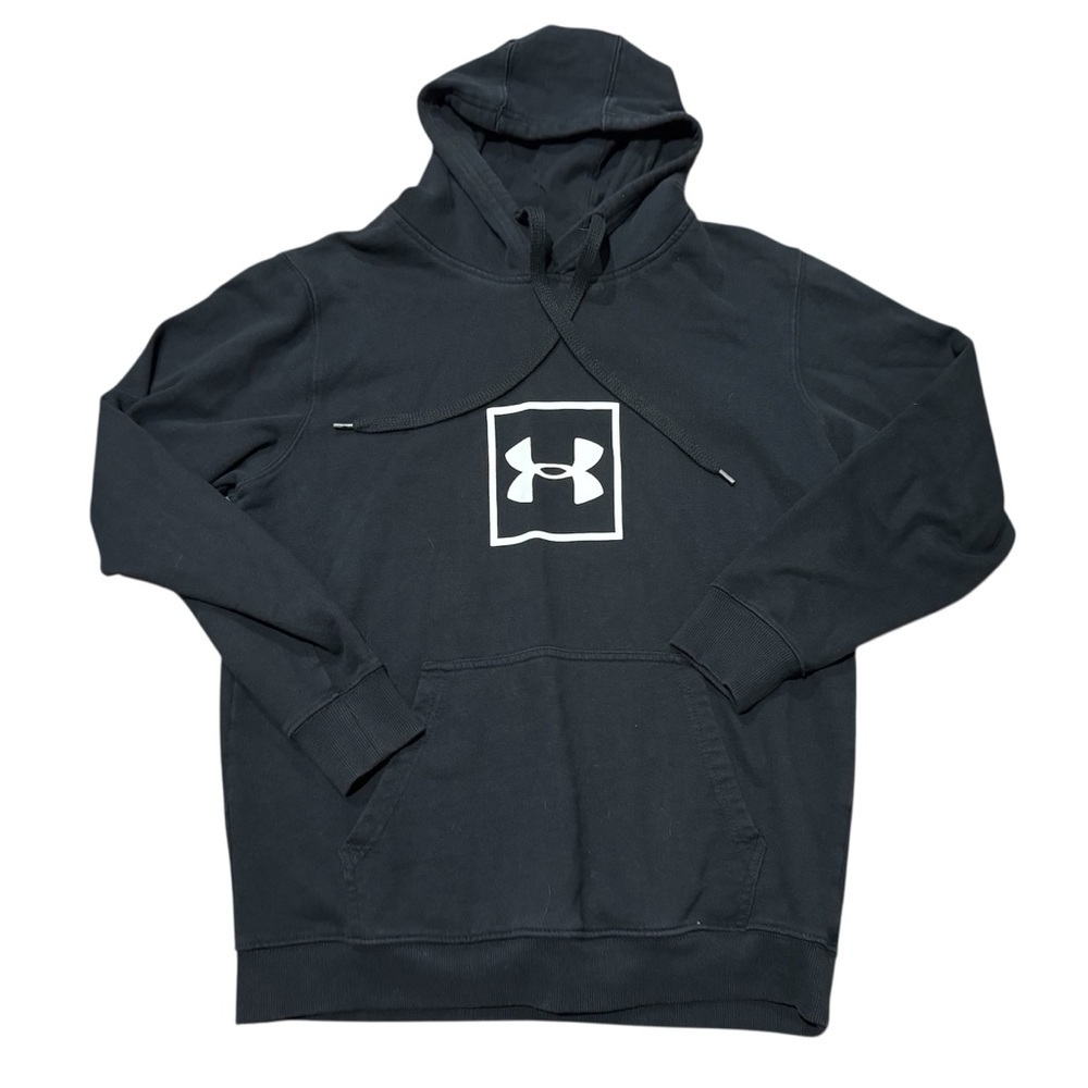 Under Armour Classic Boxed Logo Pullover Hoodie Sweatshirt Black Men’s Medium
